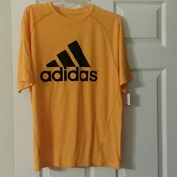 orange and black adidas t shirt